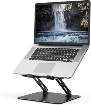 Adjustable Laptop Stand for Desk, Metal Foldable Laptop Riser Holder, Portable Desktop Book Stands